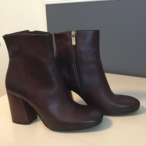 Simons Shoes - Maroon Leather  Boots